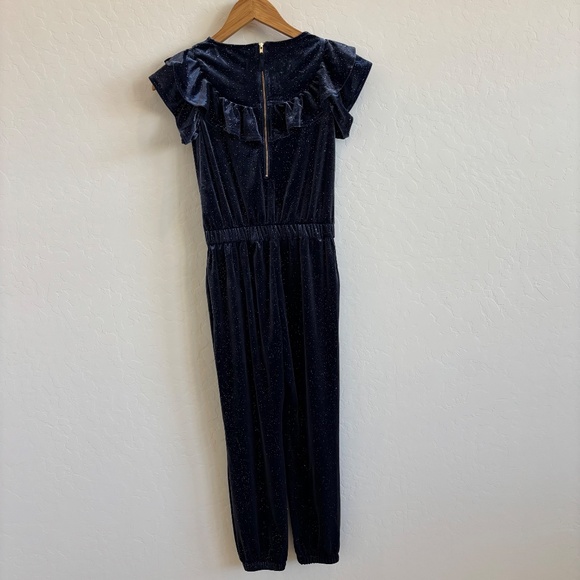 J.CREW CREWCUTS GIRLS  SPARKLY VELVET JUMPSUIT Blue , Size 10 - Picture 4 of 5